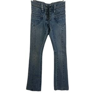 Henry Duarte Mink Vox 2 Jeans RARE Vintage Lace Up Low Rise Bootcut Y2k